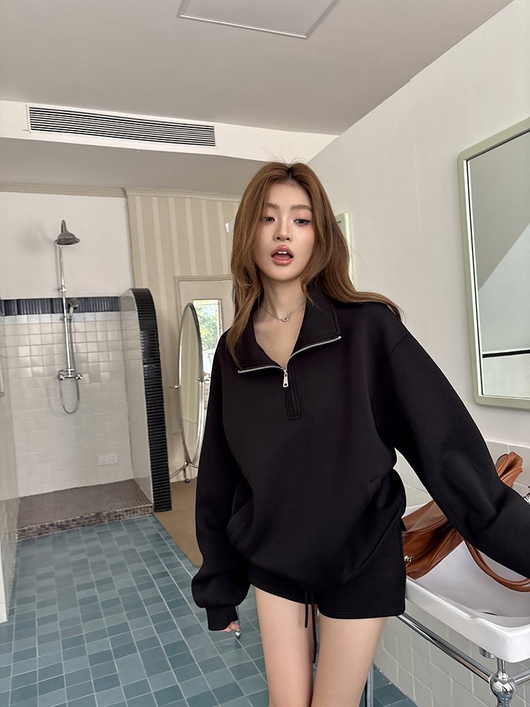 오버핏 반집업 아노락 맨투맨