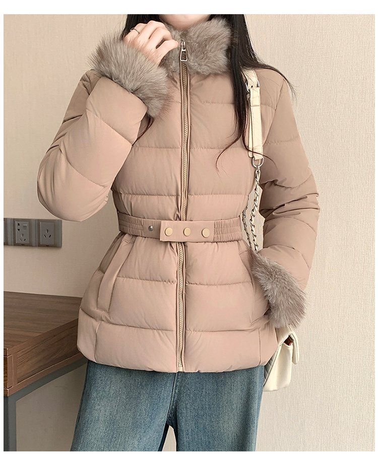 퍼 트리밍 벨티드 숏 패딩