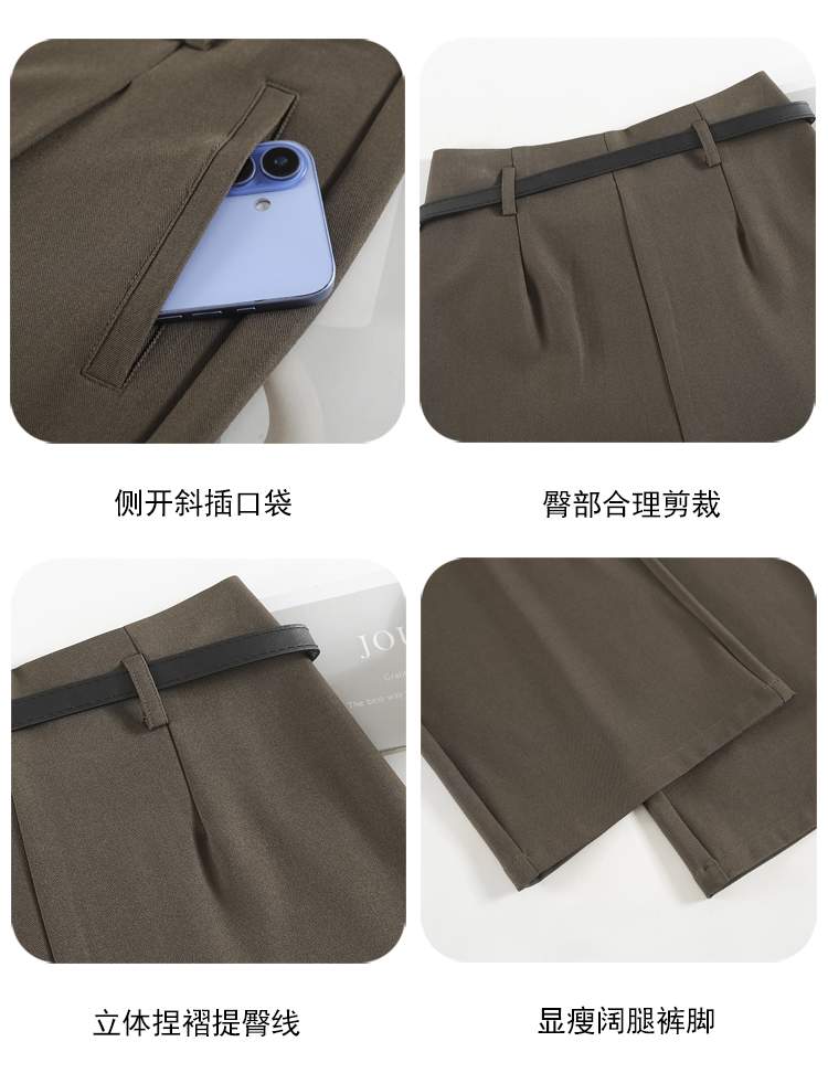 하이웨스트 투핀턱 롱 와이드 슬랙스
