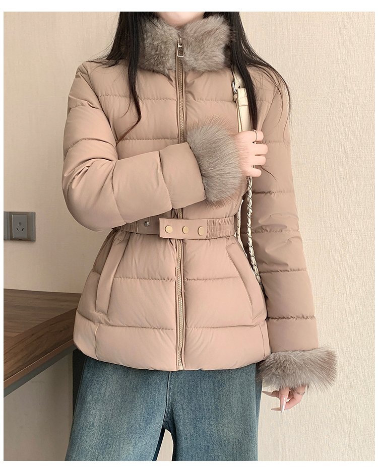 퍼 트리밍 벨티드 숏 패딩