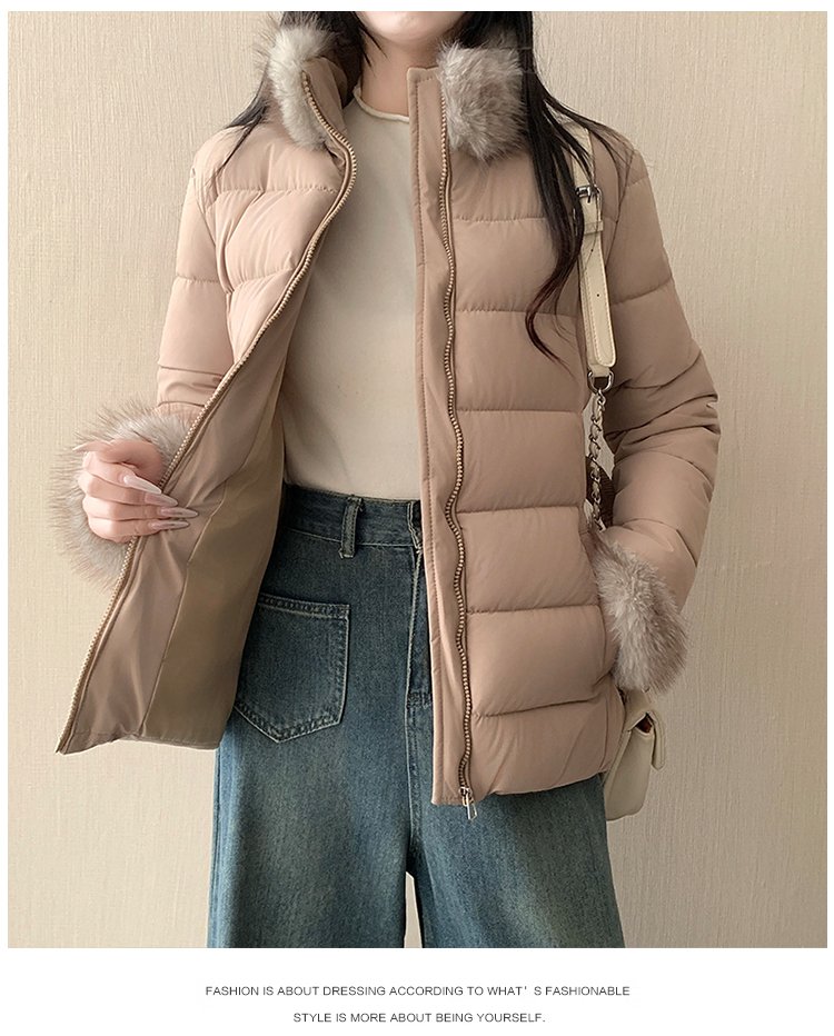 퍼 트리밍 벨티드 숏 패딩