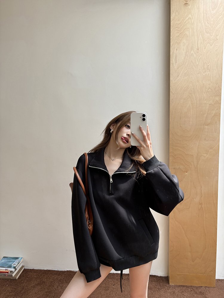 오버핏 반집업 아노락 맨투맨