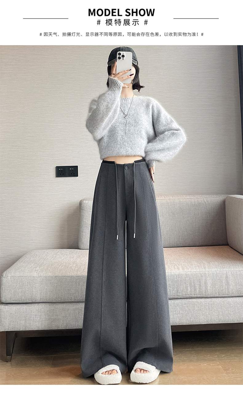 절개 핀턱 와이드 슬랙스