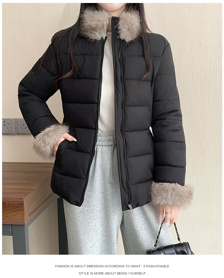 퍼 트리밍 벨티드 숏 패딩