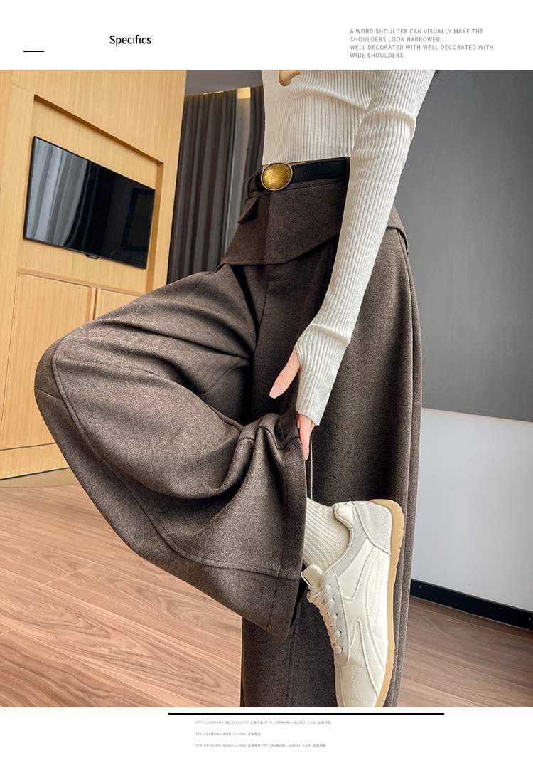 더블 허리 요크 핀턱 벌룬 와이드 팬츠