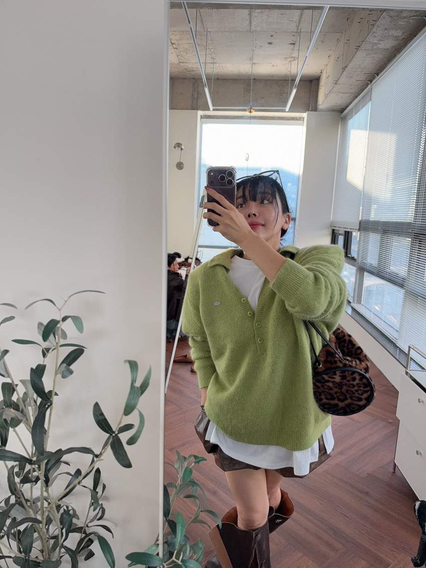 빅 플랩 카고 레더 A라인 숏팬츠