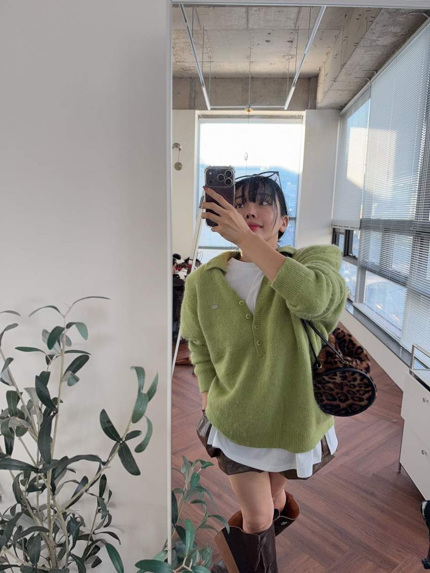 빅 플랩 카고 레더 A라인 숏팬츠