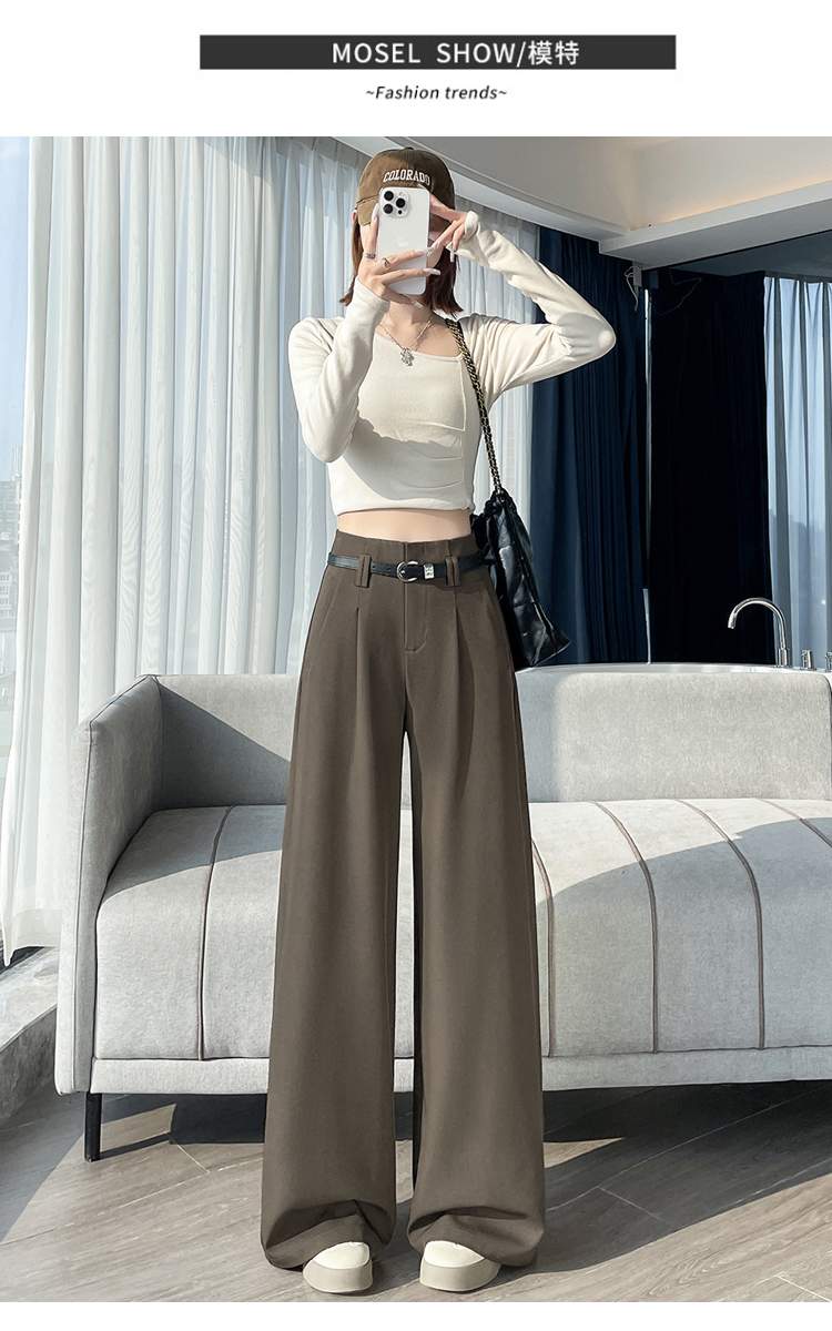 하이웨스트 투핀턱 롱 와이드 슬랙스