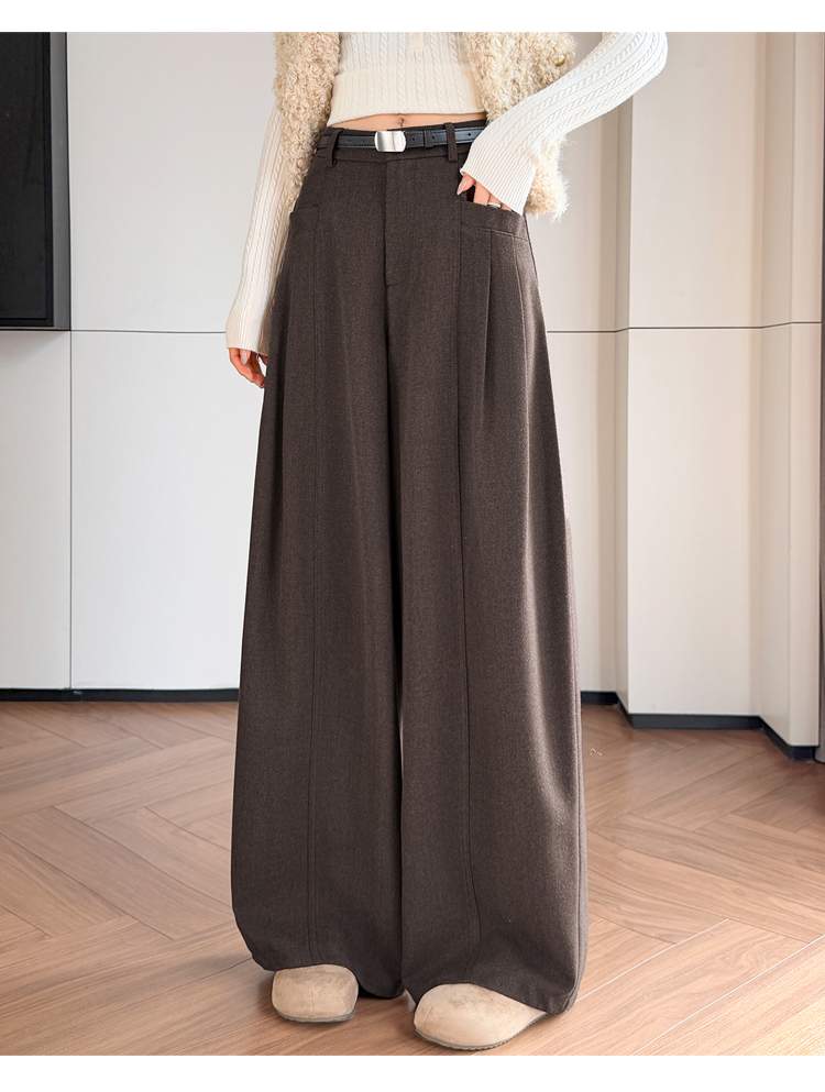 절개 핀턱 포켓 패치 와이드 슬랙스
