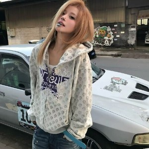 26100006 레터링 후드 집업 점퍼