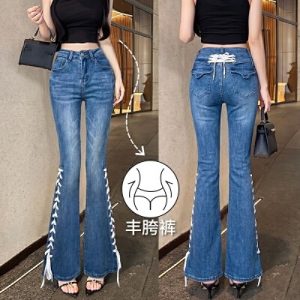 26100031 골반보정 사이드 레이스업 코르셋 부츠컷 데님 팬츠