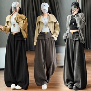 26100051 더블 허리 요크 핀턱 벌룬 와이드 팬츠