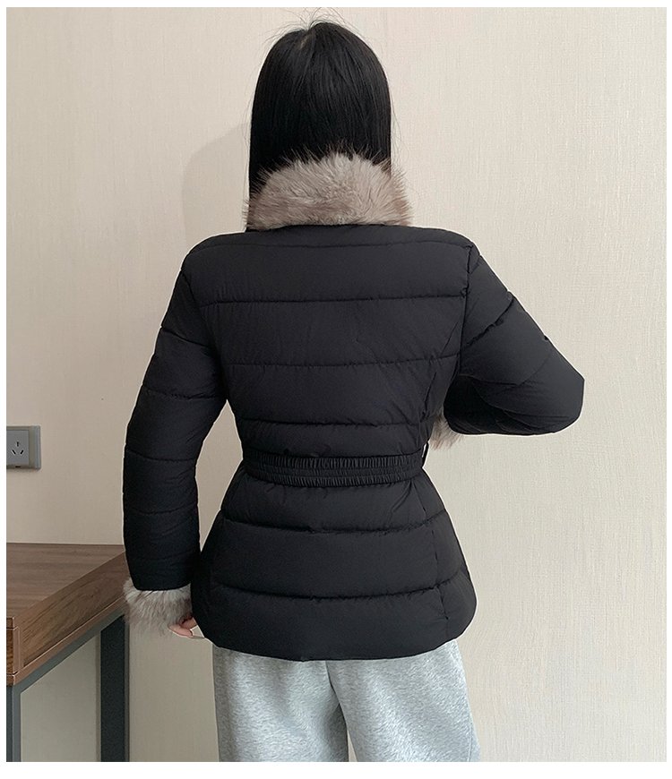 퍼 트리밍 벨티드 숏 패딩