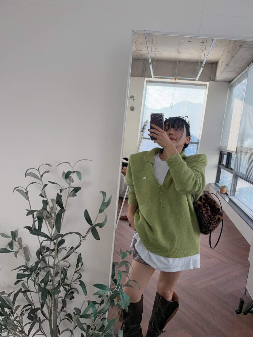 빅 플랩 카고 레더 A라인 숏팬츠