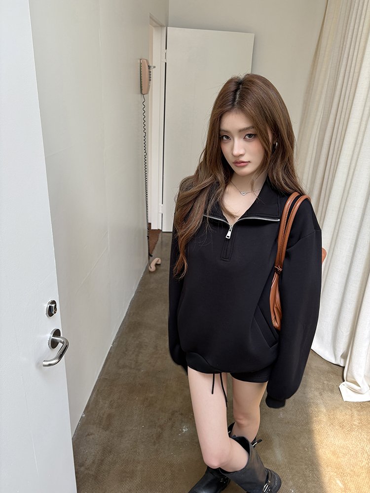 오버핏 반집업 아노락 맨투맨