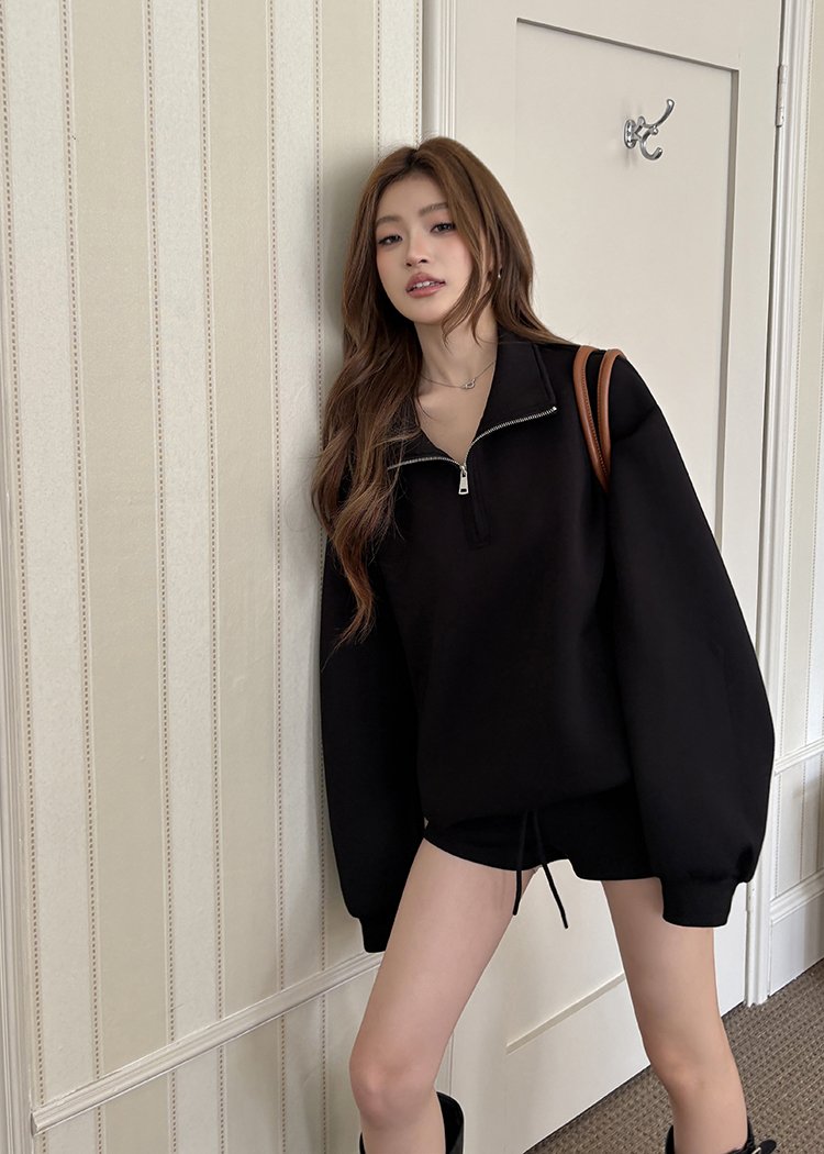 오버핏 반집업 아노락 맨투맨