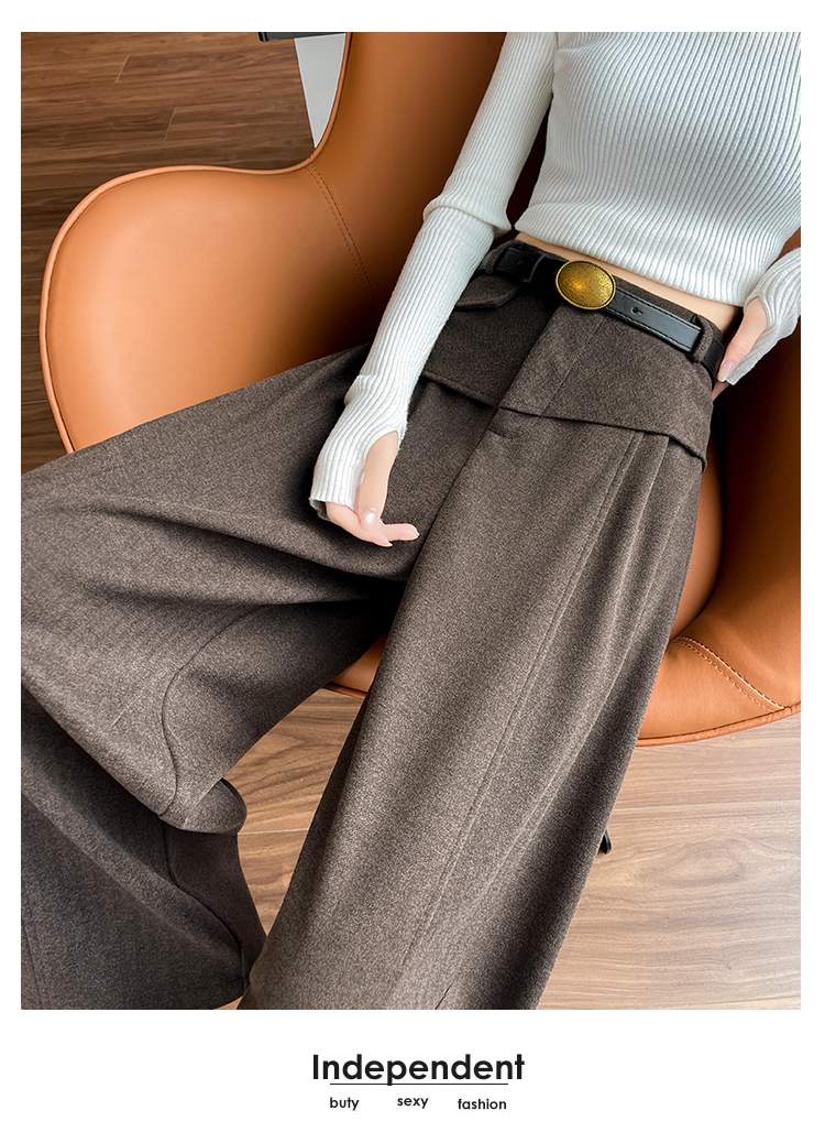 더블 허리 요크 핀턱 벌룬 와이드 팬츠