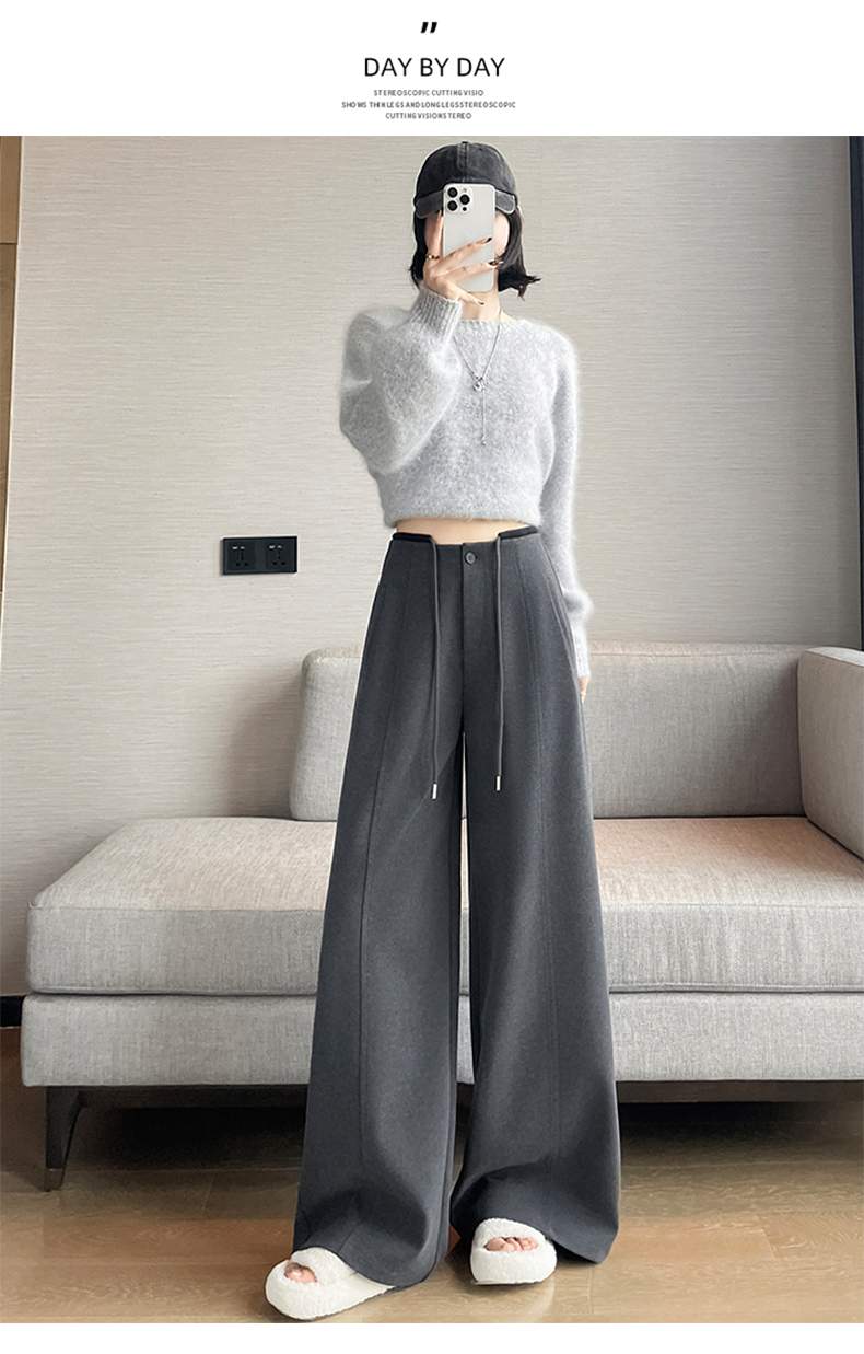 절개 핀턱 와이드 슬랙스