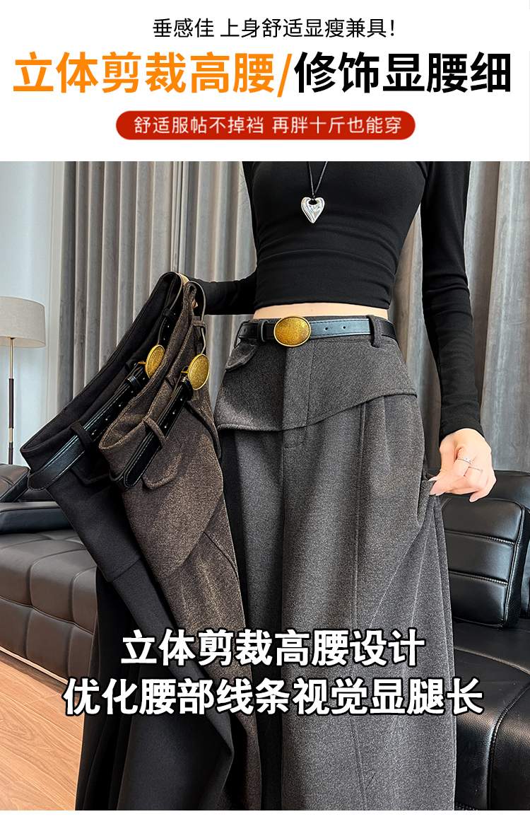 더블 허리 요크 핀턱 벌룬 와이드 팬츠