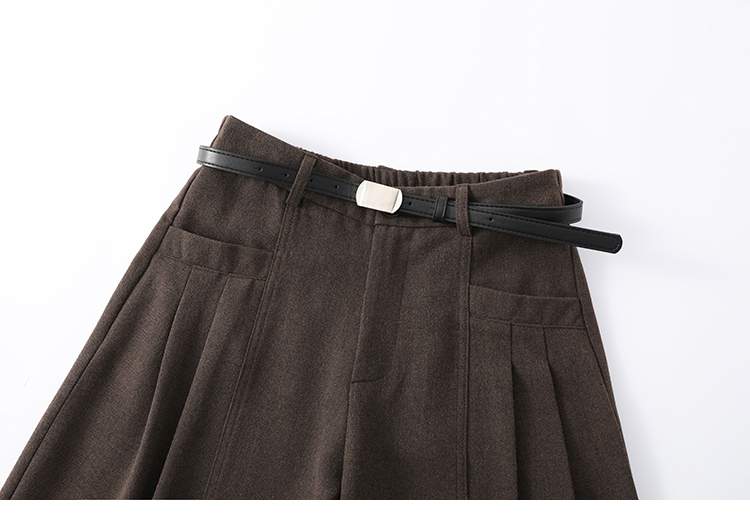 절개 핀턱 포켓 패치 와이드 슬랙스