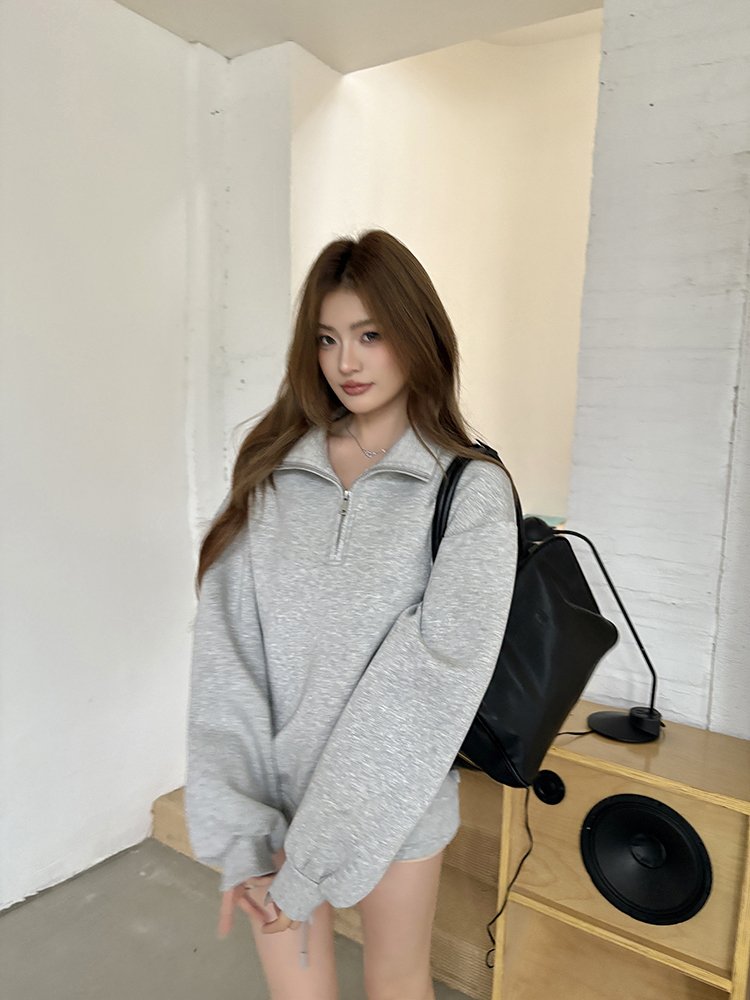 오버핏 반집업 아노락 맨투맨
